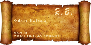 Rubin Bulcsú névjegykártya